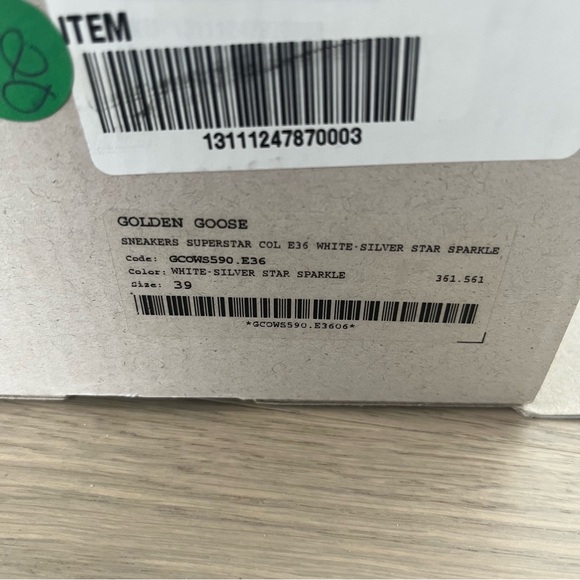 GOLDEN GOOSE Superstar White Silver Star Sparkle 39 - Picture 8 of 8